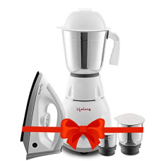 Deals and Offers on - Lifelong Power - Pro 500 Watt 3 Jar Mixer Grinder with 3 Speed Control and 1100 Watt Dry Non-Stick soleplate Iron Super Combo (White and Grey, 1 Year Warranty) Deals, Discounts & Offers on - Lifelong Power - Pro 500 Watt 3 Jar Mixer Grinder with 3 Speed Control and 1100 Watt Dry Non-Stick soleplate Iron Super Combo (White and Grey, 1 Year Warranty)