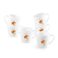 Deals and Offers on - CELLO Ricca Mug 6 Pcs Set | Cups for Tea,Coffee,Espressoc| Thermal Resistant | Light Weight | Orange Lily | 100ml Deals, Discounts & Offers on - CELLO Ricca Mug 6 Pcs Set | Cups for Tea,Coffee,Espressoc| Thermal Resistant | Light Weight | Orange Lily | 100ml
