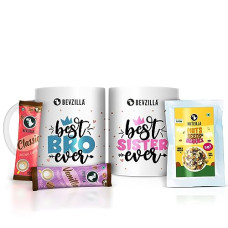 Deals and Offers on - Bevzilla Rakhi Gift Pack of 2 Bro & Sis Coffee Mugs, 24 Assorted Coffee Sachets(2 gram each sachet) & 2 Sachet of 9 in 1 Nuts, Berries & Seeds Mix (20 gram Each Sachet) | Gift For Rakhi | Coffee Gift| Premium Gift| Best Gift Deals, Discounts & Offers on - Bevzilla Rakhi Gift Pack of 2 Bro & Sis Coffee Mugs, 24 Assorted Coffee Sachets(2 gram each sachet) & 2 Sachet of 9 in 1 Nuts, Berries & Seeds Mix (20 gram Each Sachet) | Gift For Rakhi | Coffee Gift| Premium Gift| Best Gift