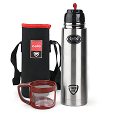 Deals and Offers on - Cello Instyle Stainless Steel Flask, 1 Litre, Red Deals, Discounts & Offers on - Cello Instyle Stainless Steel Flask, 1 Litre, Red
