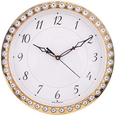 Deals and Offers on - CHRONIKLE Designer Round Home Decor Golden Color Diamond Style Plastic Analog Wall Clock (Size: 27 x 4.5 x 27 CM | Color: Golden | Weight: 440 grm) Deals, Discounts & Offers on - CHRONIKLE Designer Round Home Decor Golden Color Diamond Style Plastic Analog Wall Clock (Size: 27 x 4.5 x 27 CM | Color: Golden | Weight: 440 grm)