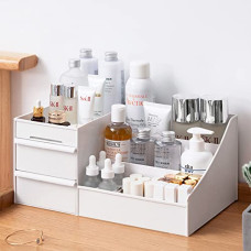 Deals, Discounts & Offers on  - ALOXE Cosmetic Organizer Box Drawers Storage Plastic Stationary Box | Make Up Organiser For Women
