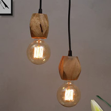 Deals and Offers on - HomesakeWooden Natural Finish Hanging Holder Lamp, Hexagon, Set of 2 Deals, Discounts & Offers on - HomesakeWooden Natural Finish Hanging Holder Lamp, Hexagon, Set of 2