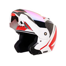 Deals and Offers on - Vega Crux Dx Checks Flip-Up Full Face Helmet White Red, Size: L(59-60 cm) Deals, Discounts & Offers on - Vega Crux Dx Checks Flip-Up Full Face Helmet White Red, Size: L(59-60 cm)