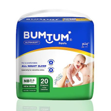 Deals, Discounts & Offers on Baby Care - Bumtum Baby Diaper Pants, New Born 20 Count, Double Layer Leakage Protection Infused With Aloe Vera, Cottony Soft High Absorb Technology (Pack of 1)