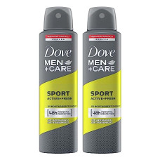 Deals, Discounts & Offers on Beauty Care - Dove Men+Care Sport Active+ Fresh Dry Spray Antiperspirant Deodorant, Up To 48 hrs Protection From Sweat & Odour, Dermatologically Proven Formula, Soothes & Moisturises Skin, Fresh citrus, Woody Scent, 150ml (Pack of 2)