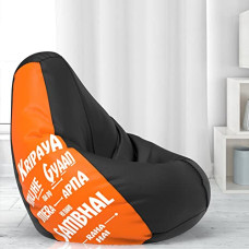 Deals, Discounts & Offers on Furniture - ComfyBean Bag with Beans Filled XXL- Official: Jack & Mayers Bean Bags Orange Black
