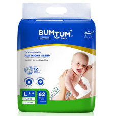 Deals, Discounts & Offers on Baby Care - Bumtum Baby Diaper Pants, Large Size, 62 Count, Double Layer Leakage Protection Infused With Aloe Vera, Cottony Soft High Absorb Technology (Pack of 1)