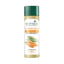 Deals, Discounts & Offers on  - Biotique Carrot Seed Anti- Ageing After- Bath Body Oil | Prevents Fine Lines and Wrinkles |Smooth and Radiant Skin| 100% Botanical Extracts | Suitable