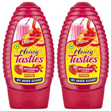 Deals, Discounts & Offers on  - Dabur Honey Tasties (Strawberry) - 400g (Pack of 2, 200g each) | Enriched with Vitamin D | Source of Nutrition | No Added Sugar