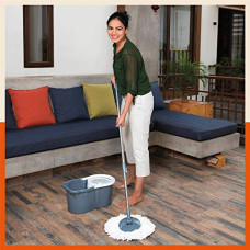 Deals and Offers on Home Improvement - Bathla Ultra Clean Lite - Easy Spin Mop with Built-in Wheels (Grey) Deals, Discounts & Offers on Home Improvement - Bathla Ultra Clean Lite - Easy Spin Mop with Built-in Wheels (Grey)