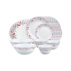 Deals, Discounts & Offers on  - Larah by Borosil Pentas Opalware Dinner Set, 21 Pieces, White