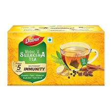 Deals and Offers on - Dabur Vedic Suraksha Black Tea - 25 tea bags | Immunity Booster| with the Goodness of 5 Ayurvedic Herbs Deals, Discounts & Offers on - Dabur Vedic Suraksha Black Tea - 25 tea bags | Immunity Booster| with the Goodness of 5 Ayurvedic Herbs
