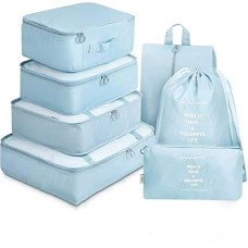 Deals and Offers on - MONJAY 7pcs Set Travel Organizer Packing Cubes Lightweight Travel Luggage Organizers with Laundry Bag or Toiletry Bag (Korea Blue) (Korea Blue) Deals, Discounts & Offers on - MONJAY 7pcs Set Travel Organizer Packing Cubes Lightweight Travel Luggage Organizers with Laundry Bag or Toiletry Bag (Korea Blue) (Korea Blue)