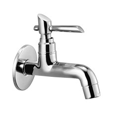 Deals, Discounts & Offers on Home Improvement - Oleanna Ofyln Fancy Brass Long Body Bib Cock Foam Flow With Wall Flange (Silver, Chrome Finish)