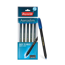 Deals and Offers on Stationery - Reynolds AEROSLIM BP 5 CT POUCH - BLUE I Lightweight Ball Pen With Comfortable Grip for Extra Smooth Writing I School and Office Stationery | 0.7mm Tip Size | Pen Deals, Discounts & Offers on Stationery - Reynolds AEROSLIM BP 5 CT POUCH - BLUE I Lightweight Ball Pen With Comfortable Grip for Extra Smooth Writing I School and Office Stationery | 0.7mm Tip Size | Pen
