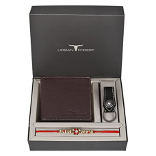 Deals and Offers on Bags, Wallets & Belts - URBAN FOREST Rakhi Gift Hamper for Brother - Classic Brown Men's Leather Wallet, Black Keyring and Rakhi Combo Gift Set Deals, Discounts & Offers on Bags, Wallets & Belts - URBAN FOREST Rakhi Gift Hamper for Brother - Classic Brown Men's Leather Wallet, Black Keyring and Rakhi Combo Gift Set