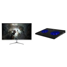 Deals, Discounts & Offers on Laptops - ZEBRONICS ZEB-A24FHD Ultra Slim LED Monitor with 60.4cm (24) Wide Scree & ZEB-NC3300 USB Powered Laptop Cooling Pad with Dual Fan, Dual USB Port and Blue LED Lights
