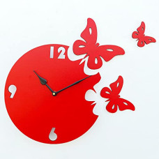 Deals and Offers on - Sehaz Artworks Red Wall Clocks for Bedroom | Wall Clock for Living Room | Designer Wooden Butterfly Clocks Deals, Discounts & Offers on - Sehaz Artworks Red Wall Clocks for Bedroom | Wall Clock for Living Room | Designer Wooden Butterfly Clocks