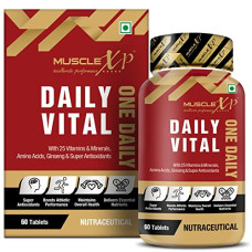 Deals, Discounts & Offers on  - MuscleXP Daily Vital Multivitamin With 25 Vitamins & Minerals, 5 Super Antioxidants & Ginseng, 60 Tablets