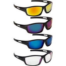 Deals, Discounts & Offers on Sunglasses & Eyewear Accessories - NuVew Combo Pack of 4 Unisex Sunglasses With Pouch - (Multi-Colored | Free Size | Mirrored-UV Protected)
