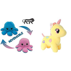 Deals and Offers on - Babique Plush Soft Toy Cute Kids Animal Home Decor Boys/Girls/Baby (28 cm, Octopus) + Unicorn Teddy Bear Plush Soft Toy Cute Kids Birthday Animal Baby Boys/Girls (25 cm, Yellow) - (Set of 2 Toys) Deals, Discounts & Offers on - Babique Plush Soft Toy Cute Kids Animal Home Decor Boys/Girls/Baby (28 cm, Octopus) + Unicorn Teddy Bear Plush Soft Toy Cute Kids Birthday Animal Baby Boys/Girls (25 cm, Yellow) - (Set of 2 Toys)