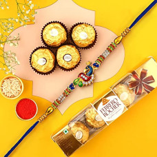 Deals, Discounts & Offers on  - TIED RIBBONS Rakhi Gifts for Brother - Designer Rakhi with Chocolate Pack and Rakshabandhan Special Card - Rakhi