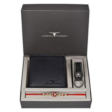 Deals and Offers on Bags, Wallets & Belts - URBAN FOREST Rakhi Gift Hamper for Brother - Classic Black Men's Leather Wallet, Black Keyring and Rakhi Combo Gift Set Deals, Discounts & Offers on Bags, Wallets & Belts - URBAN FOREST Rakhi Gift Hamper for Brother - Classic Black Men's Leather Wallet, Black Keyring and Rakhi Combo Gift Set