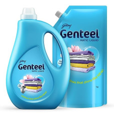 Deals and Offers on - Genteel Matic Liquid Detergent 1kg bottle + 1kg Refill Pouch | For Both Top load and Front load Washing | No Soda Formula | with Added Fabric Conditioner Deals, Discounts & Offers on - Genteel Matic Liquid Detergent 1kg bottle + 1kg Refill Pouch | For Both Top load and Front load Washing | No Soda Formula | with Added Fabric Conditioner