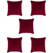 Deals and Offers on - HOMETALES Pack of 5 Polyester Checks Solid Square Cushion Cover 40x40 Cm Red Deals, Discounts & Offers on - HOMETALES Pack of 5 Polyester Checks Solid Square Cushion Cover 40x40 Cm Red