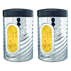 Deals, Discounts & Offers on  - Signoraware Modular Steel Container (Window Round) Mirror,Set of 2, 350ml+350ml, Silver