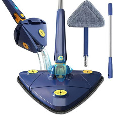 Deals, Discounts & Offers on Home Improvement - VYOOx 360 Rotatable Adjustable Triangle Cleaning Mop with Stainless Steel Long Handle Push-Pull Squeezing Cleaning Mop Dry & Wet Mop Floor Windows Ceiling