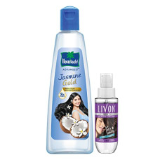 Deals, Discounts & Offers on Beauty Care - Parachute Advansed Jasmine Gold Non-Sticky Coconut Hair Oil, 500ml & Livon Hair Serum