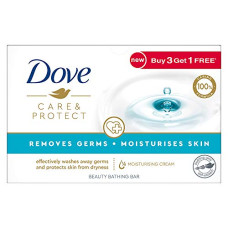 Deals and Offers on - Dove Care & Protect Bathing Bar - Removes 99% Germs & Moisturises Skin, Plant-Based Cleansers, 100 g (Buy 3 Get 1 Free) Deals, Discounts & Offers on - Dove Care & Protect Bathing Bar - Removes 99% Germs & Moisturises Skin, Plant-Based Cleansers, 100 g (Buy 3 Get 1 Free)