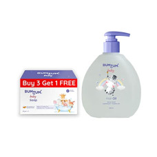 Deals, Discounts & Offers on Baby Care - Bumtum Paraben Free Baby Soap (4N x 50 Gram) & Baby Hair Oil (200 ML) Combo
