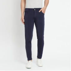 Deals and Offers on - SportzoneMen Slim Fit Blue Lycra Blend Trousers Deals, Discounts & Offers on - SportzoneMen Slim Fit Blue Lycra Blend Trousers