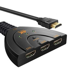 Deals, Discounts & Offers on  - Pi+ (PiPlus) 3 Port HDMI 4 K 1.4V Version Switch with Pigtail Cable Compatible with Fire Stick, Xbox One, PS3, 4, TV (Black)