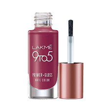 Deals, Discounts & Offers on Beauty Care - Lakm 9 to 5 Primer + Gloss Nail Colour, Berry Business, 6 ml
