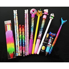 Deals, Discounts & Offers on Stationery - Kids Assorted Pen Combo - 14 in 1 Includes 4 HB Pencils, 2 Pearl Pencils, 1 Highlighter, Unicorn Pen, Peppa Pen, Donut Pen, Cartoon Kids Pen, Gel Sparkle Pen and Plus 6-in-1 Furr pen