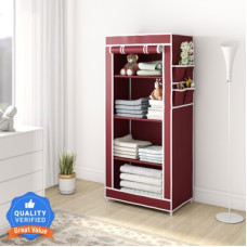 Deals and Offers on Furniture - Flipkart Perfect Homes Studio Single Door 4 Shelf PP Collapsible Wardrobe(Finish Color - Maroon, DIY(Do-It-Yourself)) Deals, Discounts & Offers on Furniture - Flipkart Perfect Homes Studio Single Door 4 Shelf PP Collapsible Wardrobe(Finish Color - Maroon, DIY(Do-It-Yourself))