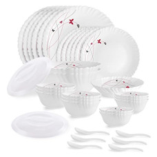 Deals and Offers on - Cello Opalware Dazzle Series Lush Fiesta Dinner Set, 35Pcs | Opal Glass Dinner Set for 6 | Light-Weight, Daily Use Crockery Set Deals, Discounts & Offers on - Cello Opalware Dazzle Series Lush Fiesta Dinner Set, 35Pcs | Opal Glass Dinner Set for 6 | Light-Weight, Daily Use Crockery Set