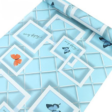 Deals, Discounts & Offers on Home Improvement - WOW Interiors Blue Butterfuy SELF Adhesive Wallpaper