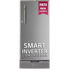 Deals, Discounts & Offers on Home Appliances - [For ICICI Credit Card] LG 185 L Direct Cool Single Door 4 Star Refrigerator with Base Drawer with Smart Inverter Compressor, Smart Connect & Fast Ice Making(Shiny Steel, GL-D199OPZY)