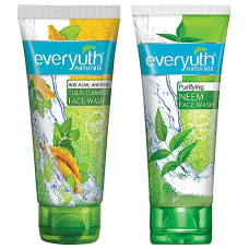 Deals, Discounts & Offers on Beauty Care - Everyuth Naturals Anti Acne, Anti Marks Tulsi Turmeric Face Wash, 150gm, Tube & Everyuth Naturals Purifying Neem Face Wash, 150gm, Tube