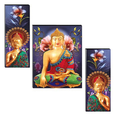 Deals and Offers on - Indianara Set of 3 Gowthama Buddha Art MDF Art Painting (4100FL) without glass 4.5 X 12, 9 X 12, 4.5 X 12 Inch (Multicolor) Deals, Discounts & Offers on - Indianara Set of 3 Gowthama Buddha Art MDF Art Painting (4100FL) without glass 4.5 X 12, 9 X 12, 4.5 X 12 Inch (Multicolor)
