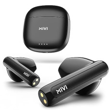 Deals, Discounts & Offers on Headphones - Mivi DuoPods A250 [Just Launched] TWS with Dual Connectivity, 13mm Rich Bass Drivers, 40 Hrs Playtime, Low Latency, Type C Fast Charging, IPX 4.0, AI-ENC, Made in India Earbuds - Black