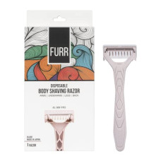 Deals, Discounts & Offers on Health & Personal Care - FURR Body Shaving Razor Disposable | Painless Body Hair Removal With Aloe Vera and Vitamin E Padding | Precision Of Japanese Blades | Body Razor | Pack of 1
