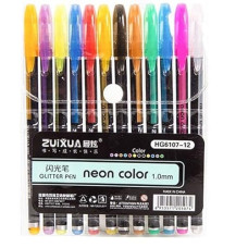 Deals, Discounts & Offers on  - Crackles Neon Pens 12 Pcs Neon Glitter Pens Set Gel Colour Pens Set Color Stationary For Gift Colorful Pen Gift
