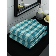 Deals and Offers on - Athom Living Ecosaviour Premium Cotton Bath Towel Green Checkers (Pack of 2) Deals, Discounts & Offers on - Athom Living Ecosaviour Premium Cotton Bath Towel Green Checkers (Pack of 2)