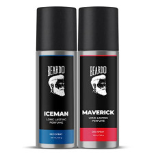 Deals and Offers on - Beardo Iceman and Maverick Perfume Body Spray Combo 150 ml | Long lasting freshness for Men | Prevents Body Odor | Gifts For Men | Deo combos Deals, Discounts & Offers on - Beardo Iceman and Maverick Perfume Body Spray Combo 150 ml | Long lasting freshness for Men | Prevents Body Odor | Gifts For Men | Deo combos